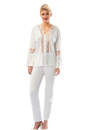 Geyik Giyim Ekru Penye Pijama Takımı