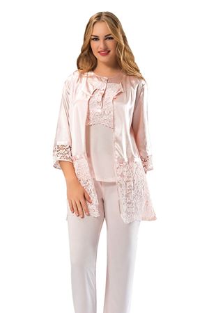 Geyik Giyim Pudra Penye Pijama Takımı