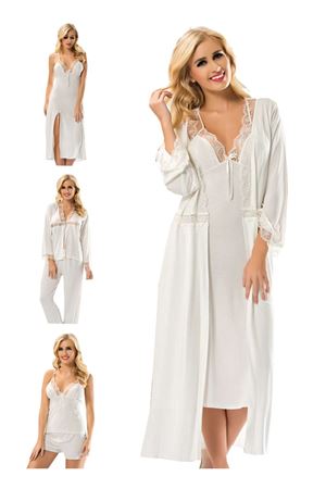 Geyik Giyim Ekru Penye Çeyizlik 6' lı Set