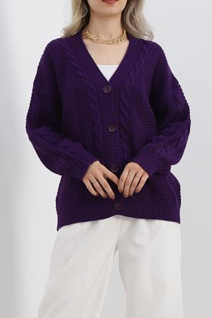 Balon Kol Hırka Mor - 340.1577.