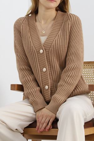 Düğmeli Triko Hırka Bisküvi - 4039.1577.