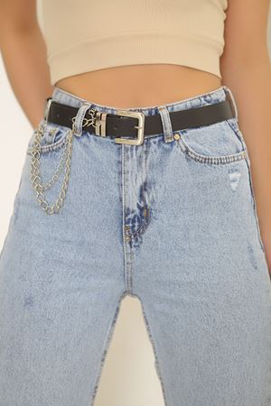 Zincir Aksesuarlı Kemer Siyah - 6785.1140.