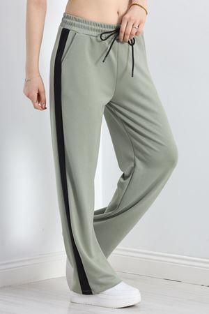 Modal Kumaş Yanı Şeritli Pantolon Çağla - 30102.1837.