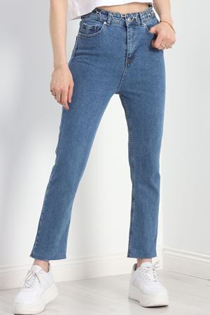 Kesik Paça Straight Jean Mavi1 - 30272.1921.