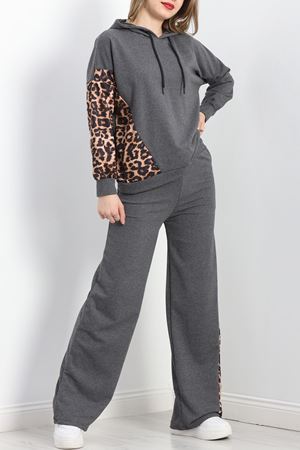 Garnili 2 İplik Eşofman Takımı Füme - 40024.1857.