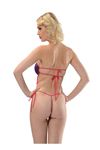 Geyik Giyim Mor Pembe Dantelli Fantezi Bodysuit
